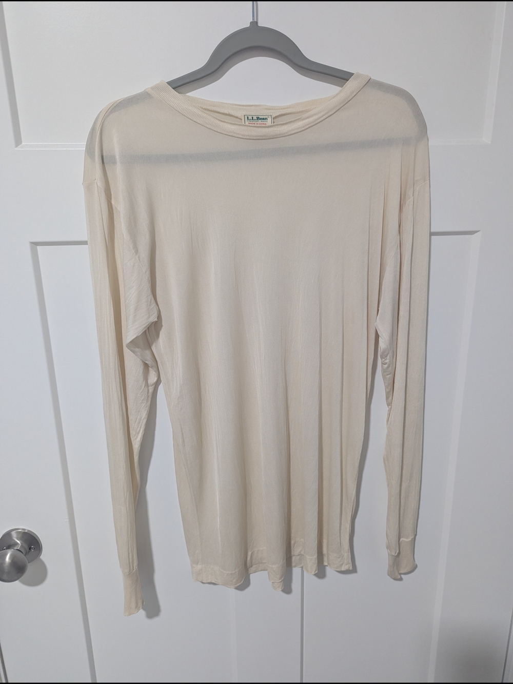 L.L. Bean Lightweight Long-Sleeve Top in Cream